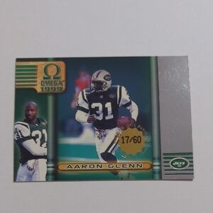 1999 Omega Premiere Parallel Date Aaron Glenn Card #164 New York Jets 17/60